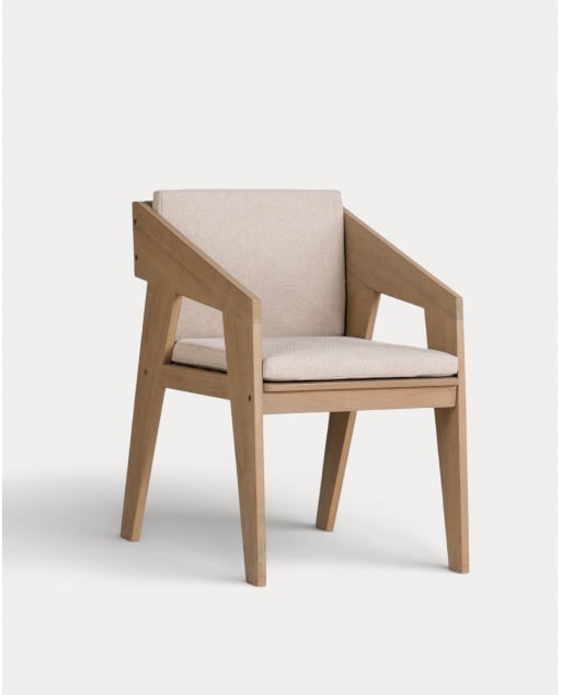 Silla de Comedor con Reposabrazos de Madera de Acacia Tanon