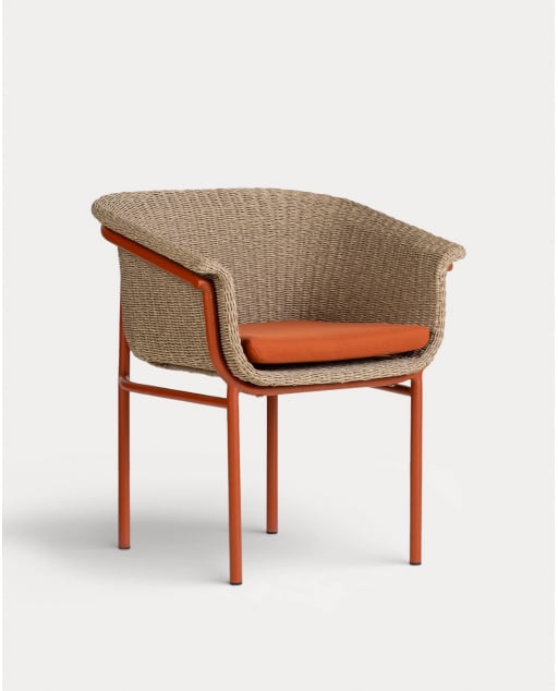 Silla de Exterior de Metal y Mimbre Caitlyn