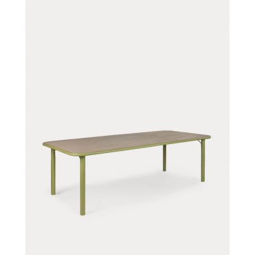 Mesa de Exterior Rectangular de Madera de Acacia y Metal (240x110 cm) Caitlyn Verde Olive - The Masie
