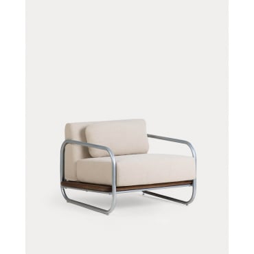Pack 2 Sillones de Jardín de Metal y Tela Ahrus Beige Seashell - The Masie