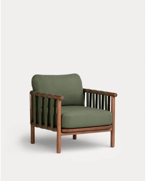 Pack 2 Sillones de Jardín de Madera de Eucalipto y Tela Edvard