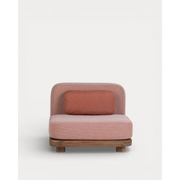 Módulo Central de Jardín de Madera de Acacia y Tela para Sofá Modular Redik Rojo Brick - The Masie