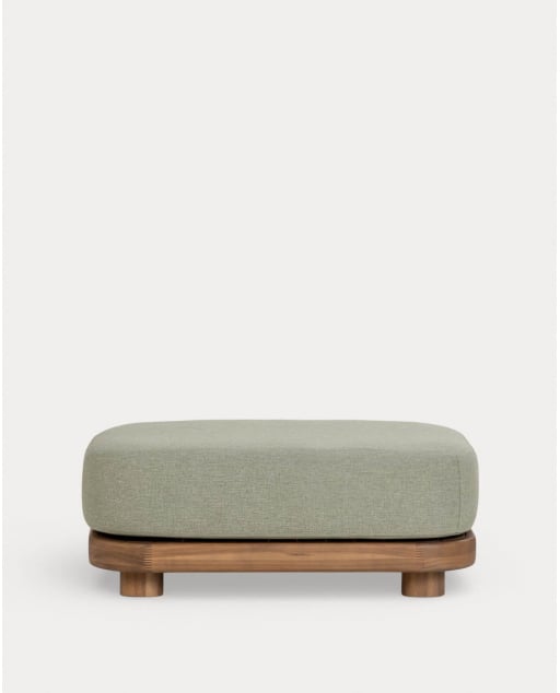 Módulo Puff de Jardin de Madera de Acacia y Tela para Sofá Modular Redik