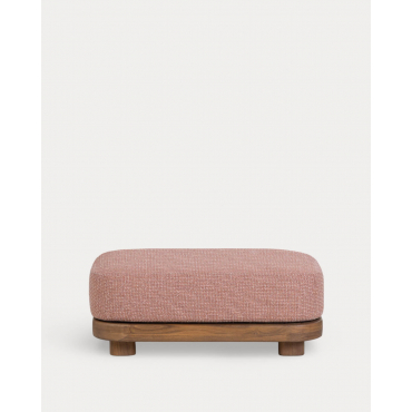 Módulo Puff de Jardin de Madera de Acacia y Tela para Sofá Modular Redik Rojo Brick - The Masie