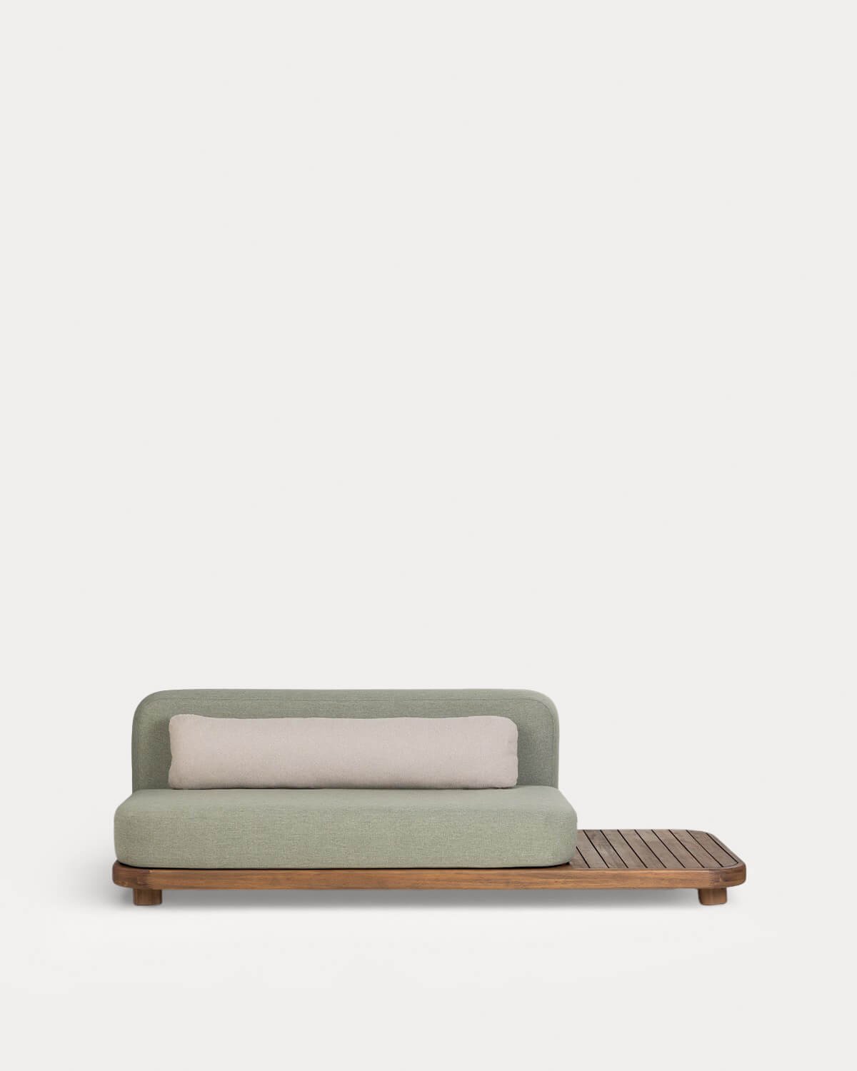 Módulo Sofá 2 Plazas de Jardín con Mesa Auxiliar de Madera de Acacia y Tela para Sofá Modular Redik