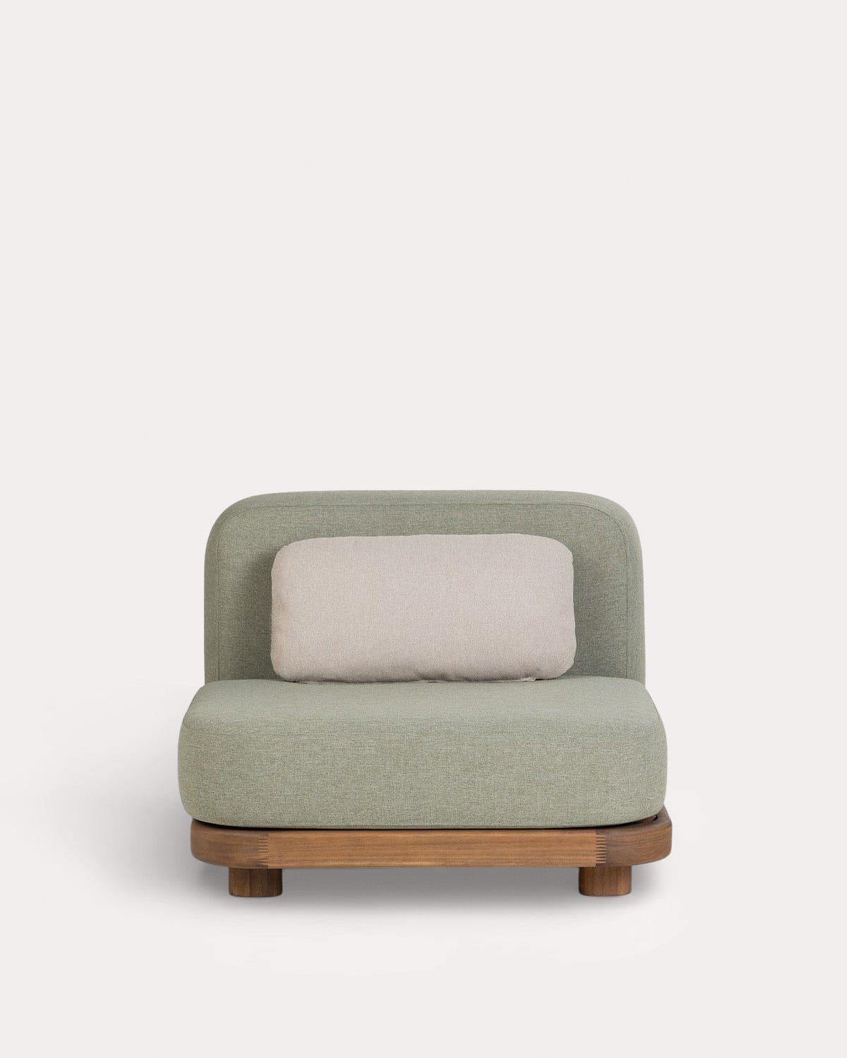 Módulo Central de Jardín de Madera de Acacia y Tela para Sofá Modular Redik