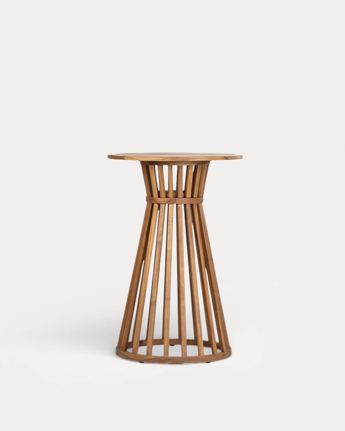 Mesa Alta de Exterior Redonda de Madera de Acacia (Ø70 cm) Hazan, imagen de galer&iacute;a 1