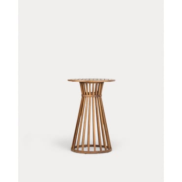 Mesa Alta de Exterior Redonda de Madera de Acacia (Ø70 cm) Hazan Acacia Medio - The Masie