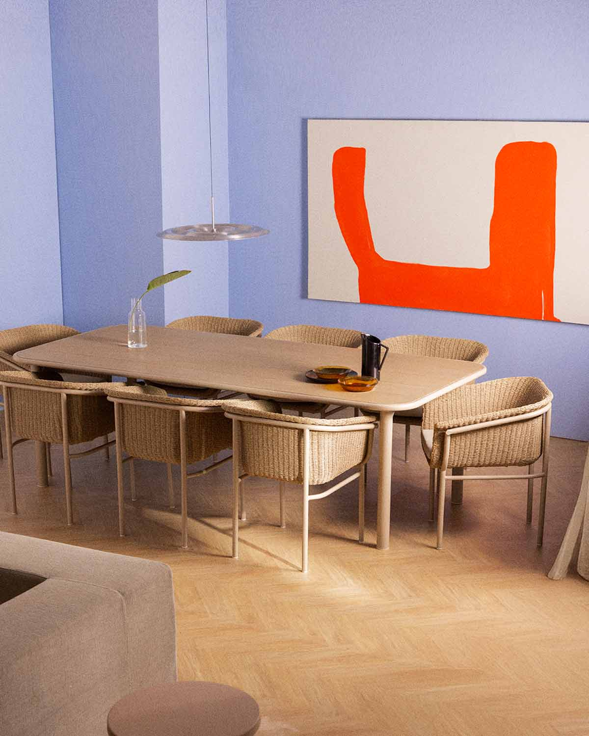 Set de Mesa de Comedor Rectangular (240x110 cm) y 8 Sillas de Madera de Acacia y Metal Caitlyn, imagen de galer&iacute;a 2