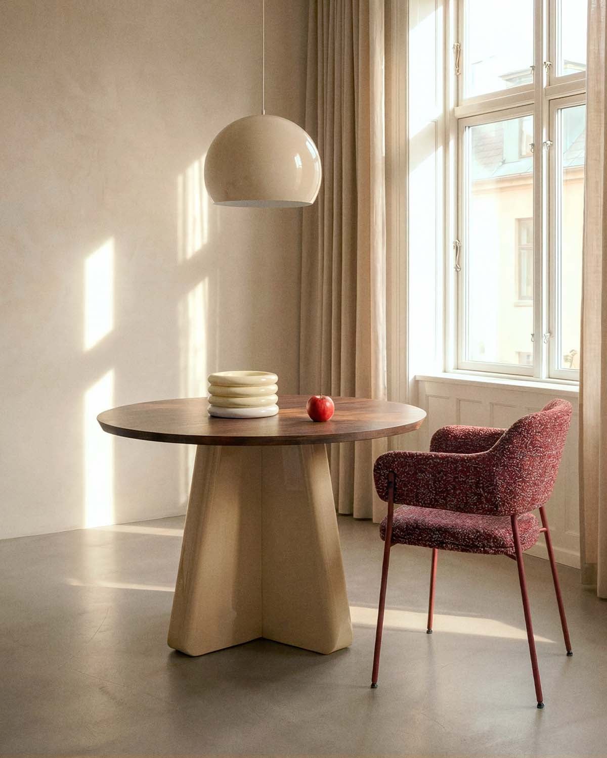 Mesa de Comedor Redonda de Madera (Ø120 cm) Roxenna, imagen de galer&iacute;a 2