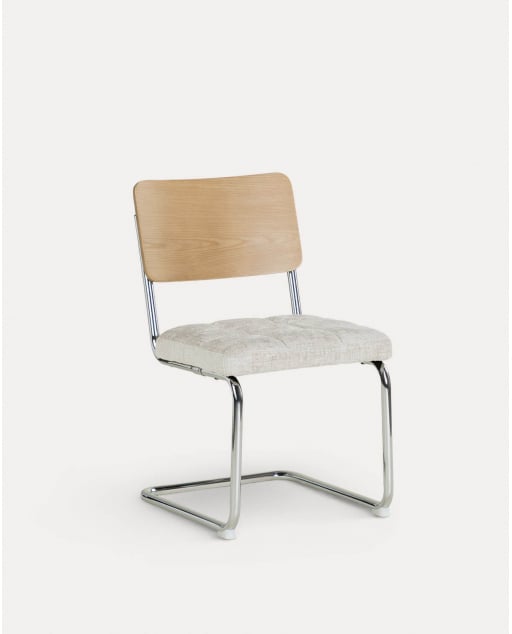 Silla de Comedor de Madera y Tela Cuba