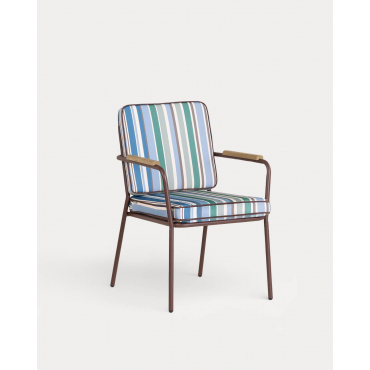 Silla de Exterior de Metal y Tela Edimbra Azul Oceanic - The Masie