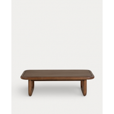 Mesa de Centro de Exterior Rectangular de Madera de Eucalipto (110x65 cm) Edvard Madera de Eucalipto Oscuro - The Masie