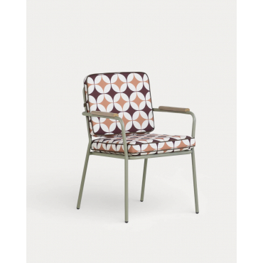 Silla de Comedor de Metal y Tela Edimbra Naranja Terra - The Masie