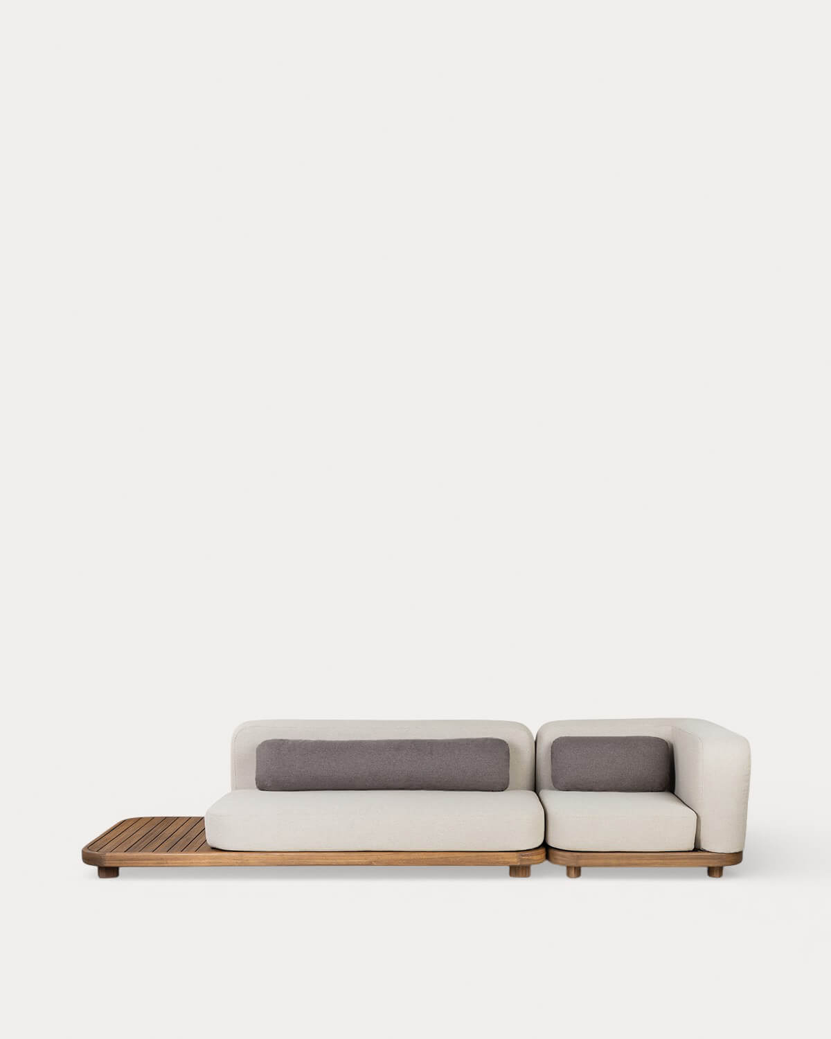 Sofá Modular de Jardín 2 Piezas Módulo Sofá y Módulo Esquinero de Madera de Acacia y Tela Redik, imagen de galer&iacute;a 2