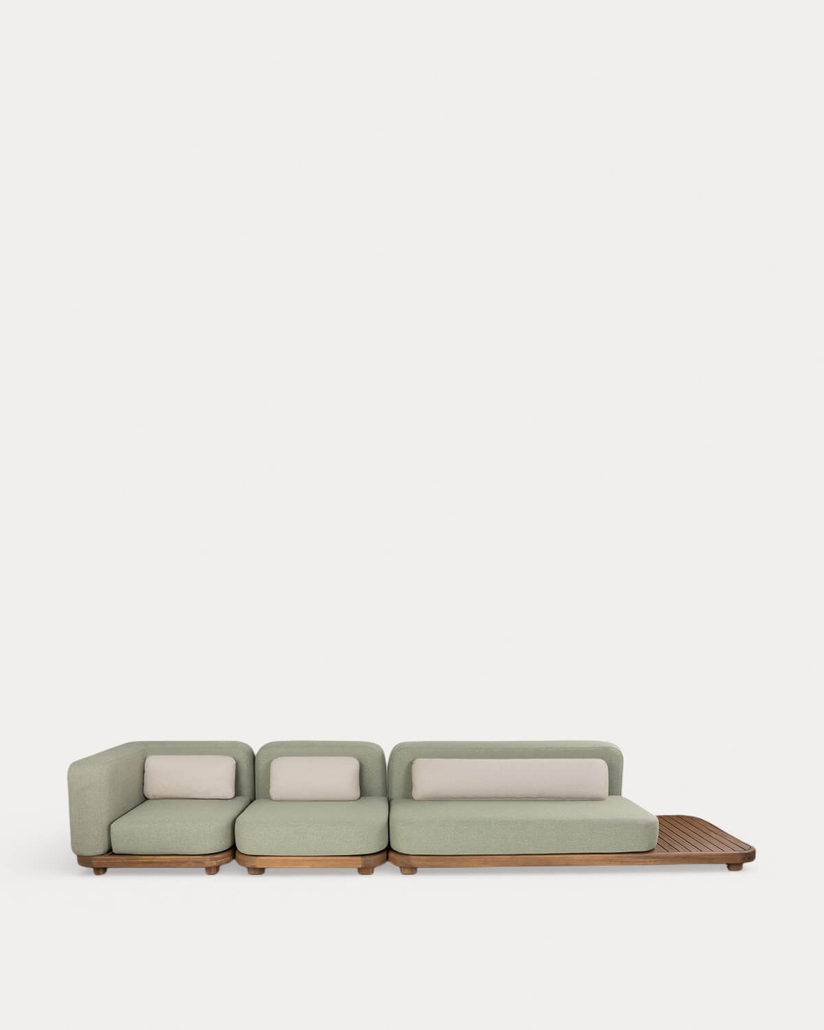 Sofá Modular de Jardín 3 Piezas Módulo Sofá, Módulo Central y Módulo Esquinero de Madera de Acacia y Tela Redik, imagen de galer&iacute;a 1