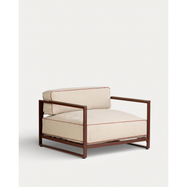 Sillón de Jardín de Metal y Tela Kristen Beige Seashell - The Masie