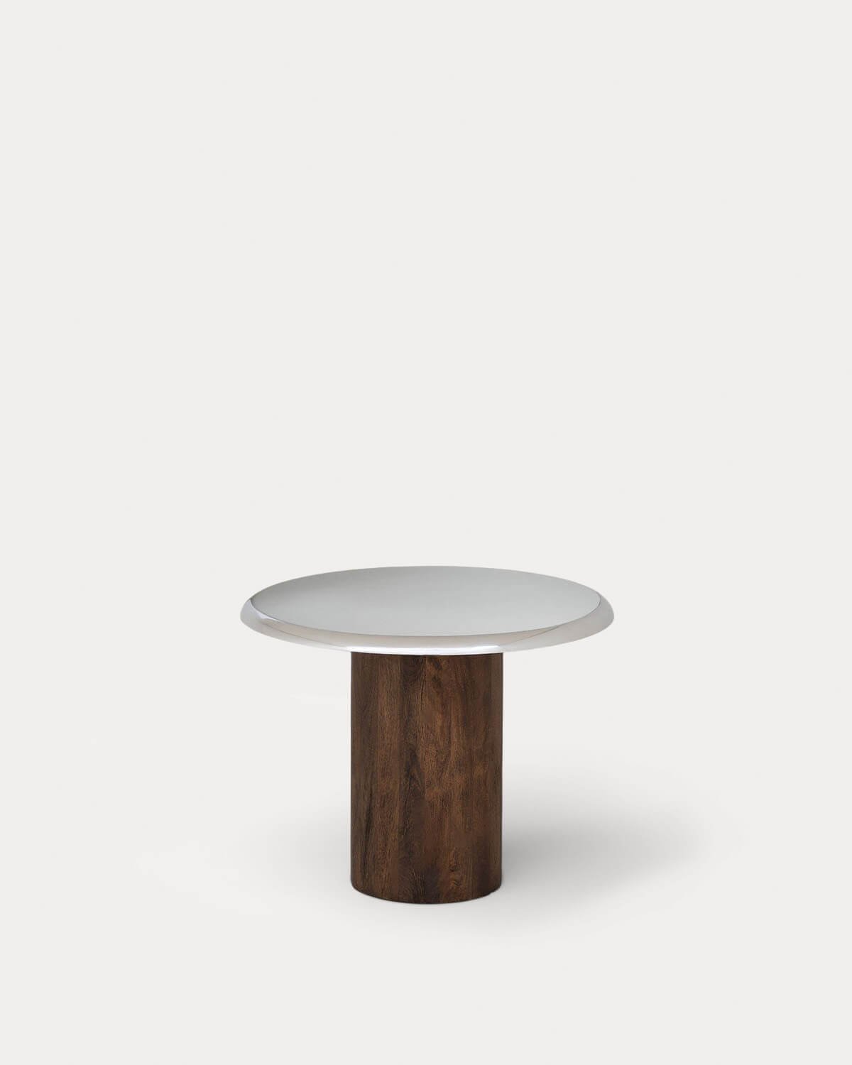 Mesa Auxiliar Redonda de Madera de Mango y Metal (Ø40 cm) Fabio , imagen de galer&iacute;a 1