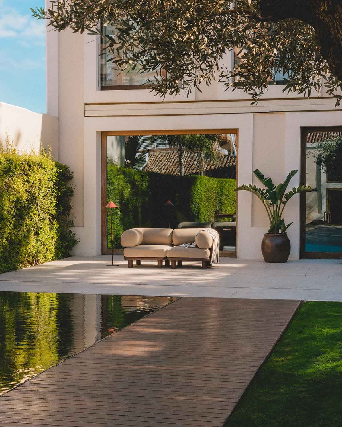 Sofá Modular de Jardín 2 Piezas Módulo Esquinero de Aluminio y Tela Lantana, imagen de galer&iacute;a 2