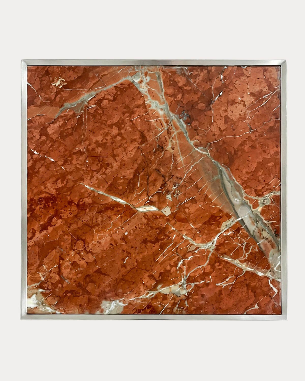 Mesa de Centro Cuadrada de Acero Inoxidable y Mármol (80x80 cm) Imogen, imagen de galer&iacute;a 4