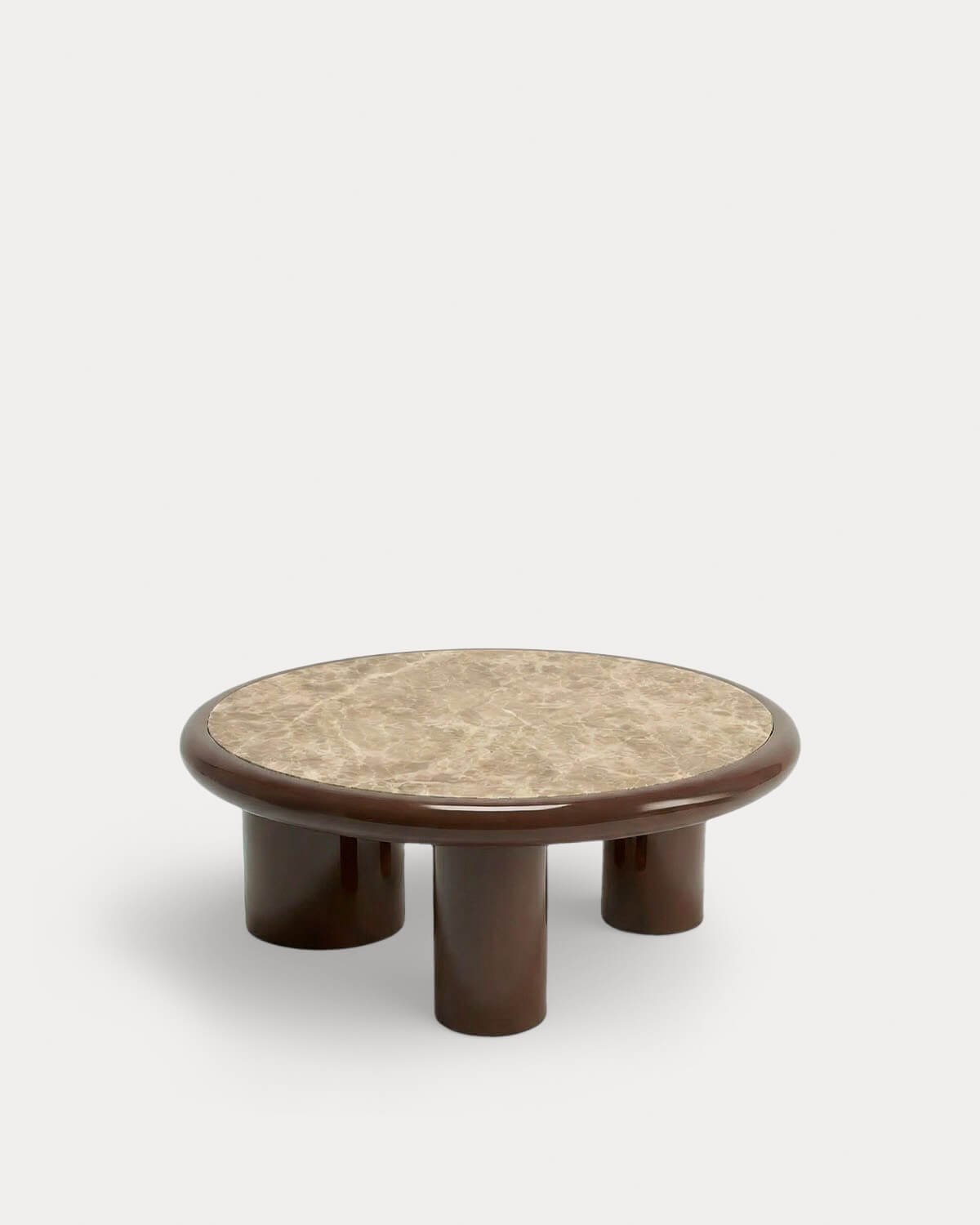 Mesa de Centro Redonda de Mármol y Madera (Ø90 cm) Hellie, imagen de galer&iacute;a 3