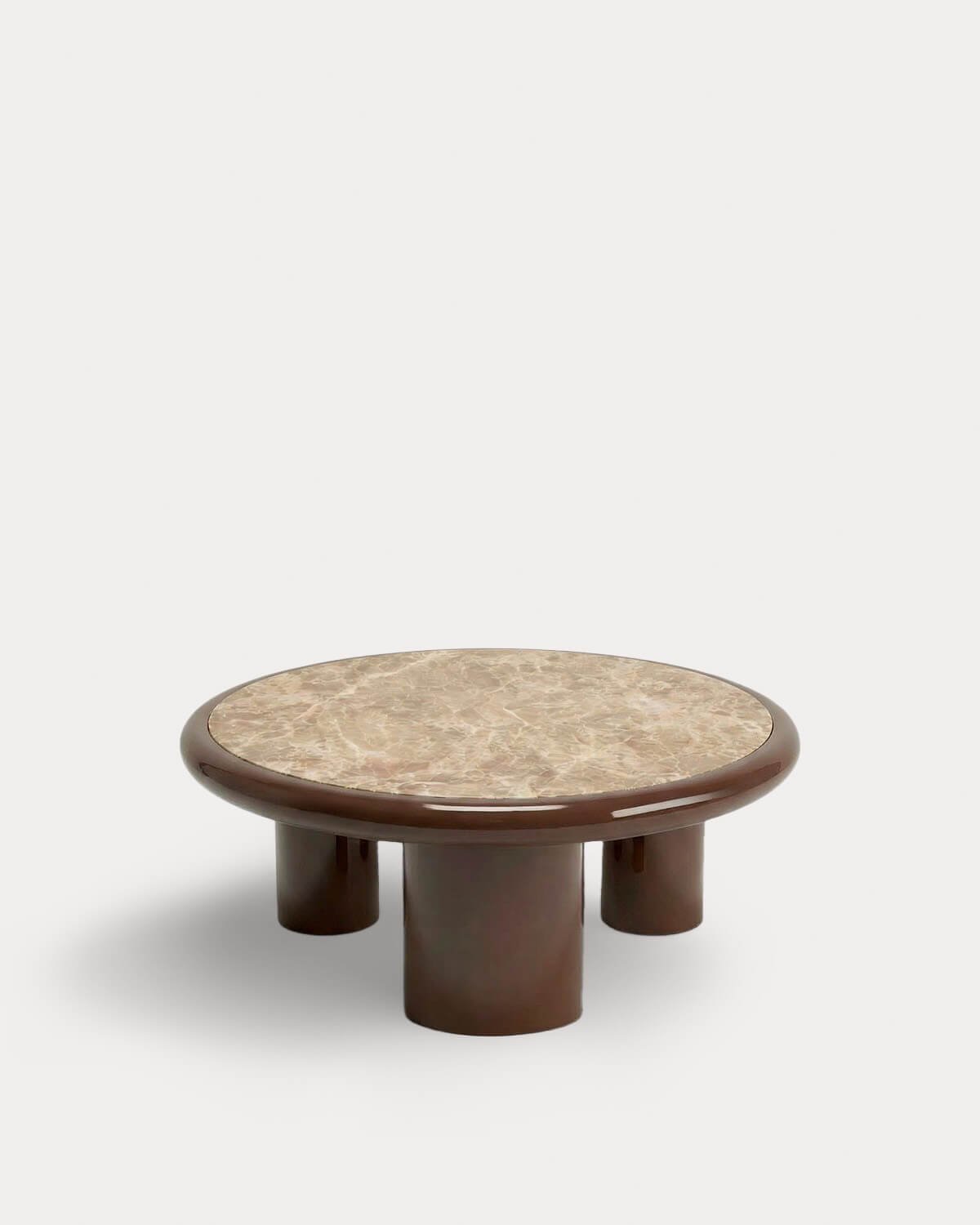 Mesa de Centro Redonda de Mármol y Madera (Ø90 cm) Hellie, imagen de galer&iacute;a 2