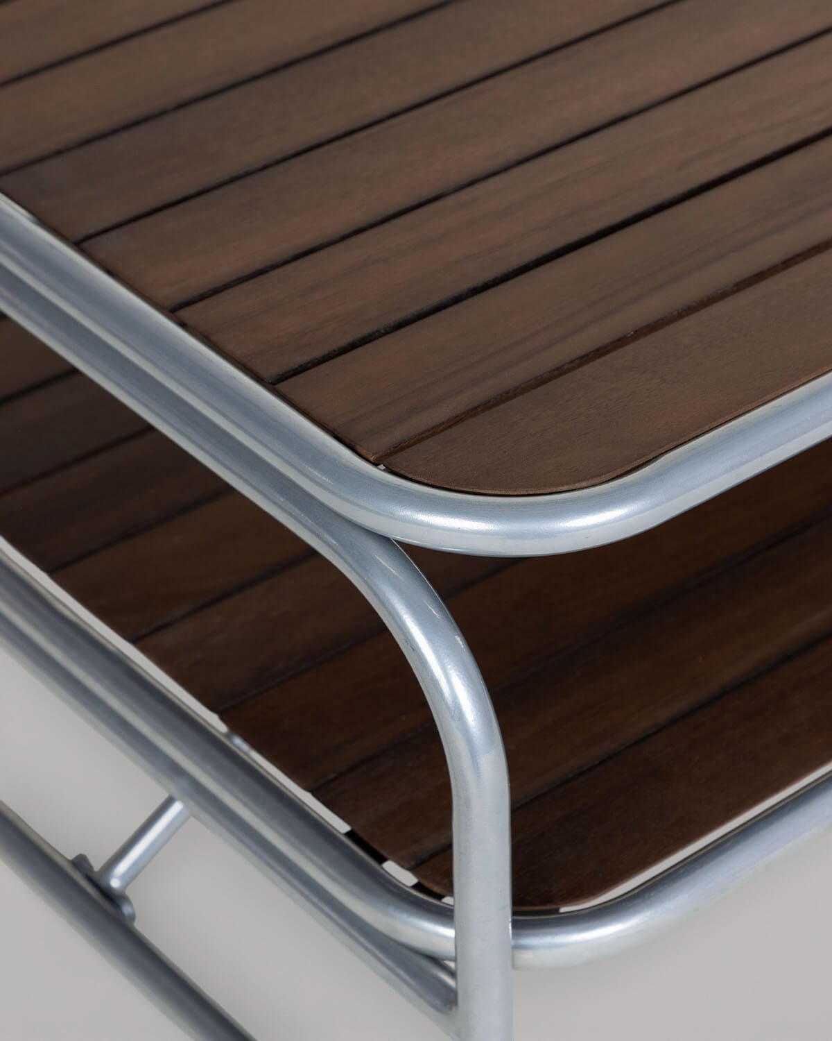 Mesa de Centro de Exterior Rectangular de Madera de Acacia y Metal (110x60 cm) Ahrus, imagen de galer&iacute;a 4