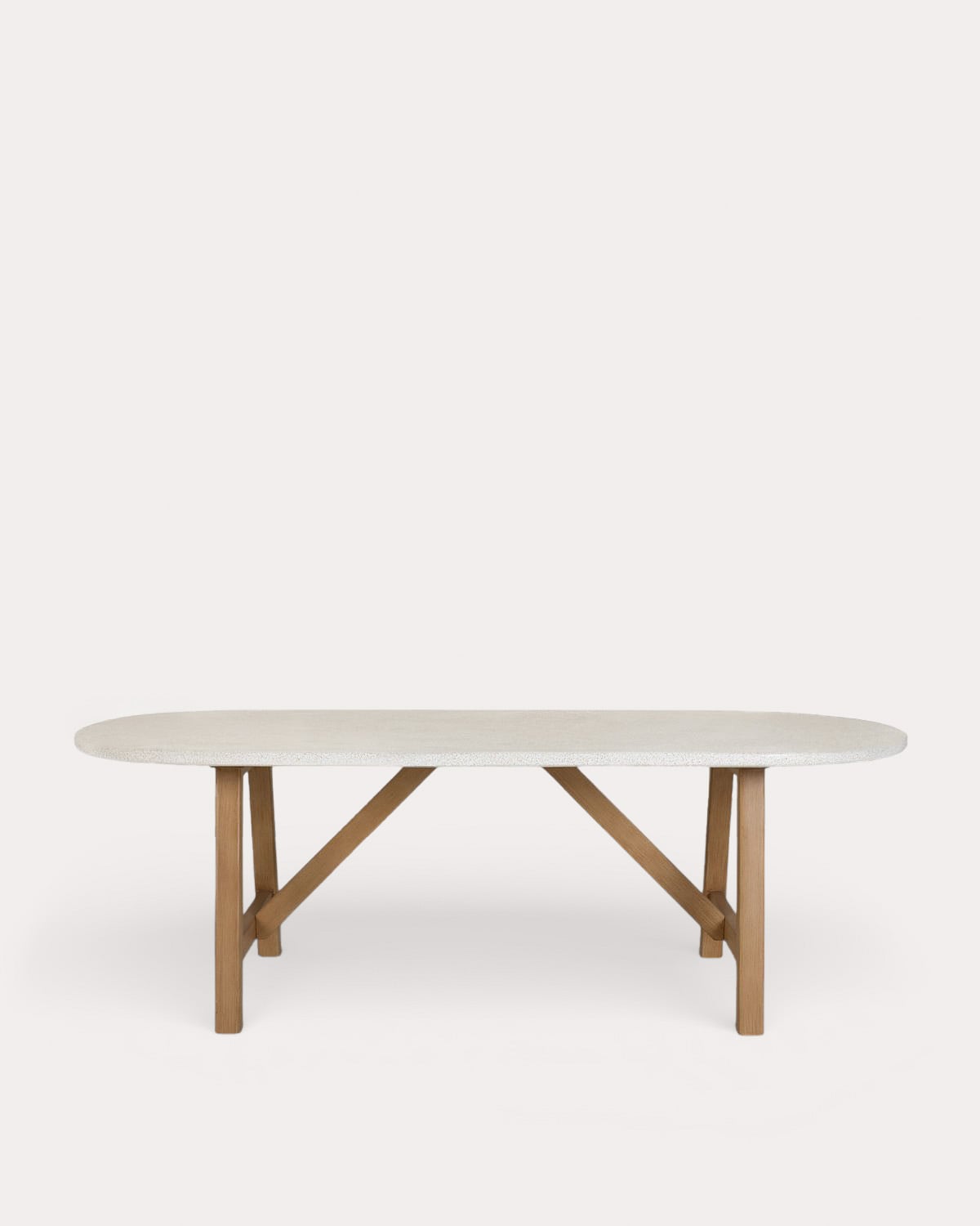 Mesa de Comedor Ovalada de Terrazo y Madera de Acacia (230x100 cm) Mirena, imagen de galer&iacute;a 5