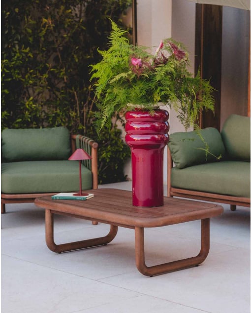 Mesa de Centro de Exterior Rectangular de Madera de Eucalipto (110x65 cm) Elnes