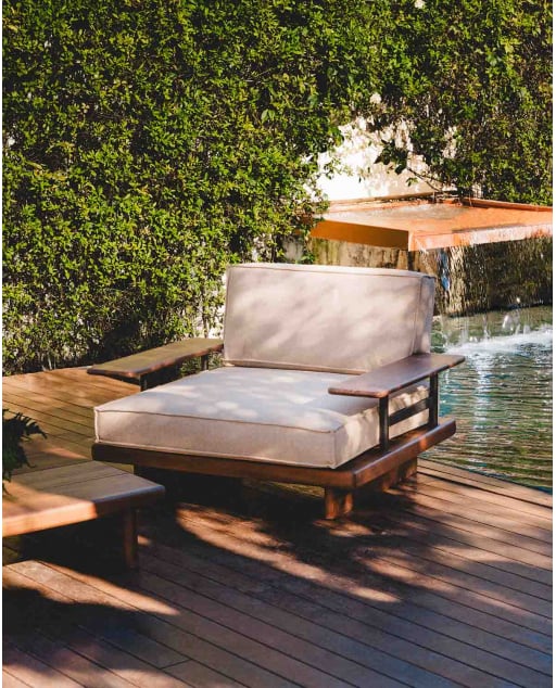 Sillón de Jardín de Madera de Acacia y Metal Ayanis