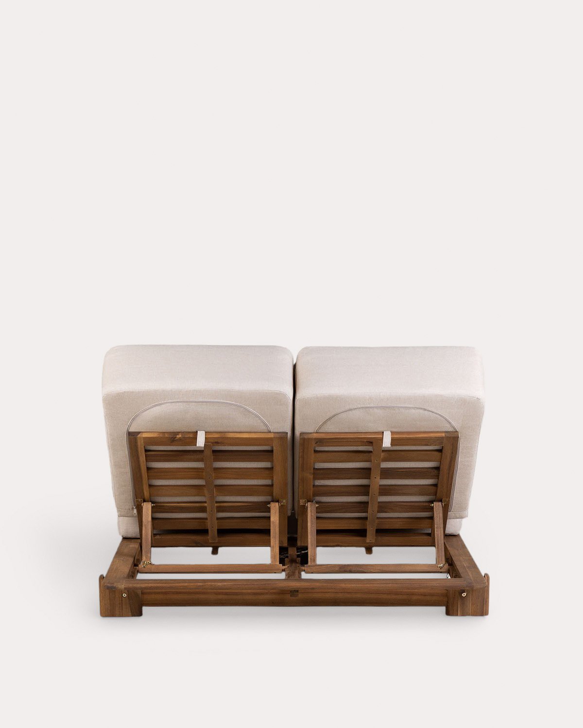 Tumbona Doble Reclinable de Madera de Acacia con Cojín de Tela Cael , imagen de galer&iacute;a 3