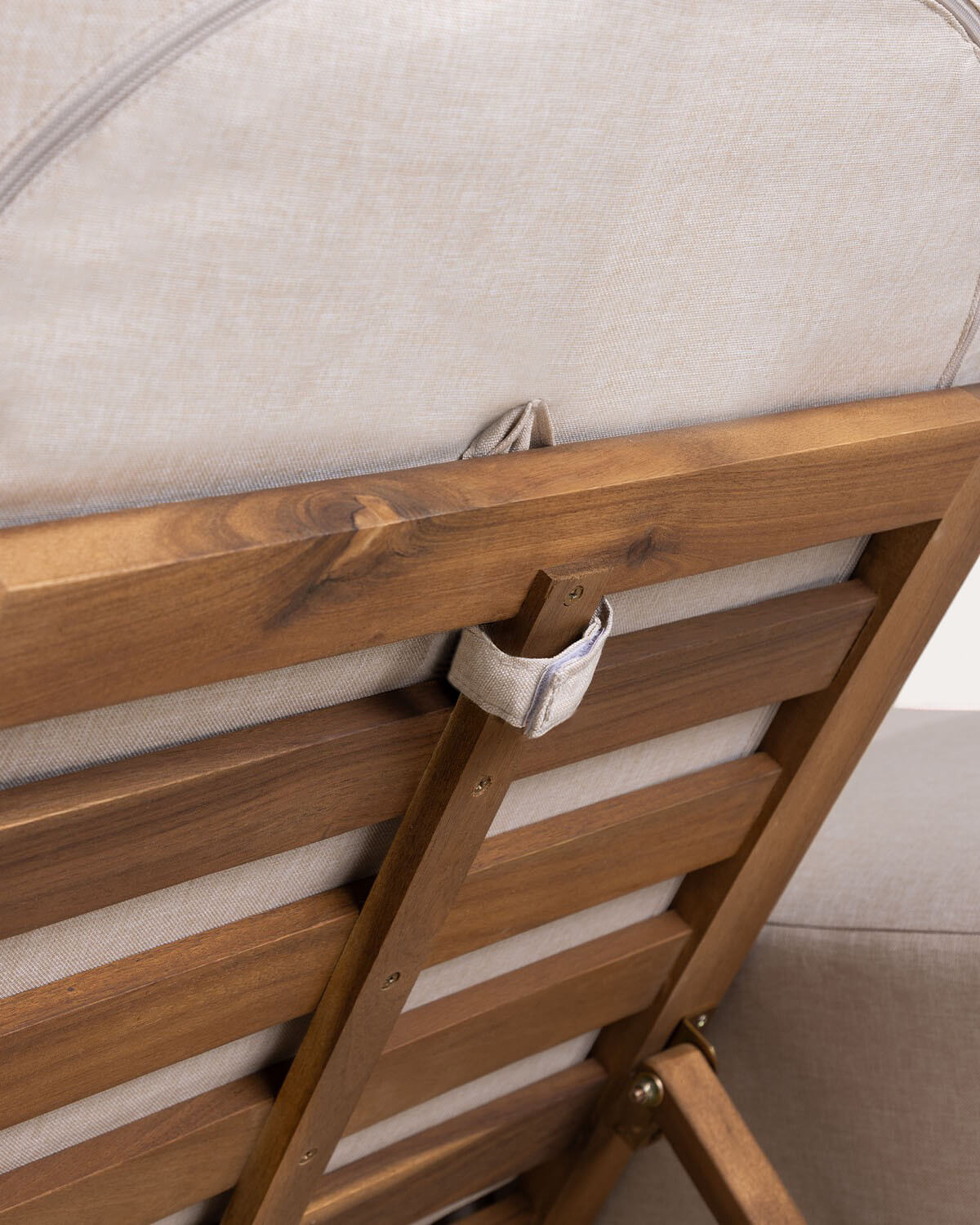 Tumbona Doble Reclinable de Madera de Acacia con Cojín de Tela Cael , imagen de galer&iacute;a 7