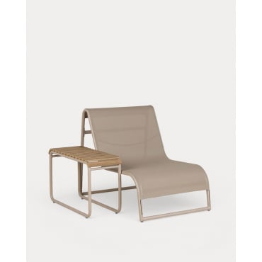 Set de Sillón de Jardín con Mesa Auxiliar de Aluminio Dreisi Marrón Clay - The Masie