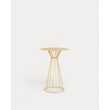 Mesa Alta Redonda de Metal (Ø70 cm) Nouli Amarillo Wheat - The Masie