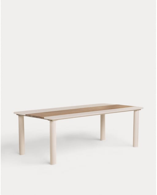 Mesa de Exterior Rectangular de Metal y Madera de Teca (220x110 cm) Lirae