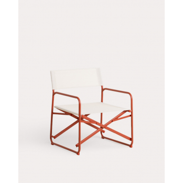 Sillón de Jardín Plegable de Metal y Tela Bowye Rojo Brick - The Masie