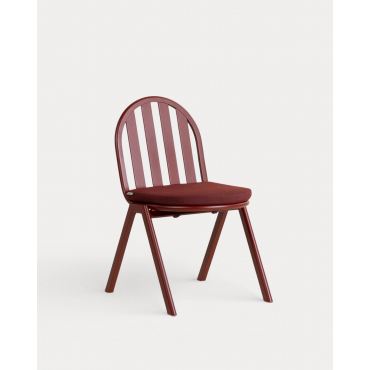 Silla de Exterior de Aluminio y Tela Llibet Rojo Tinto - The Masie