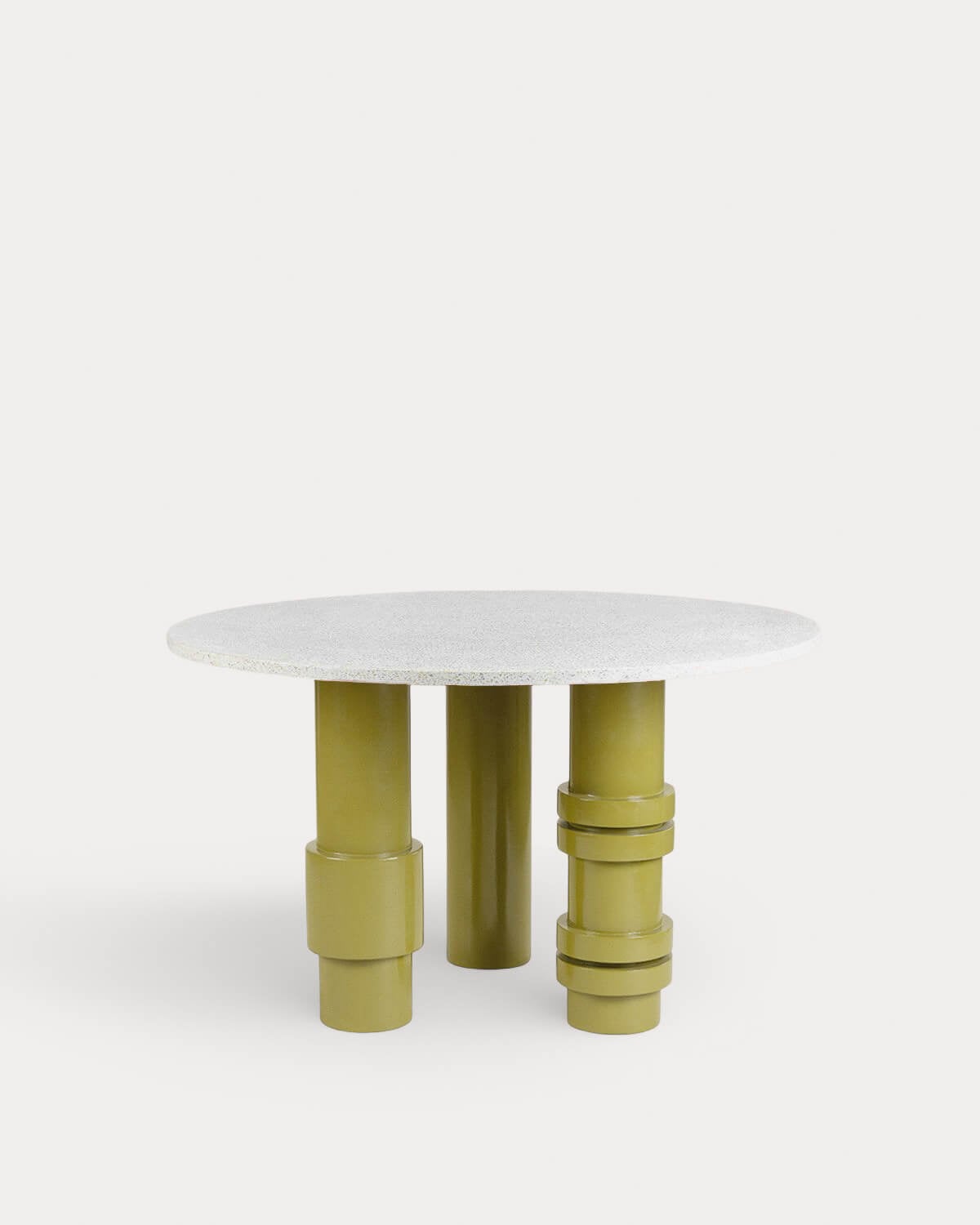Mesa de comedor redonda Ø140 cm de terrazo y madera de mango Atenas, imagen de galer&iacute;a 5