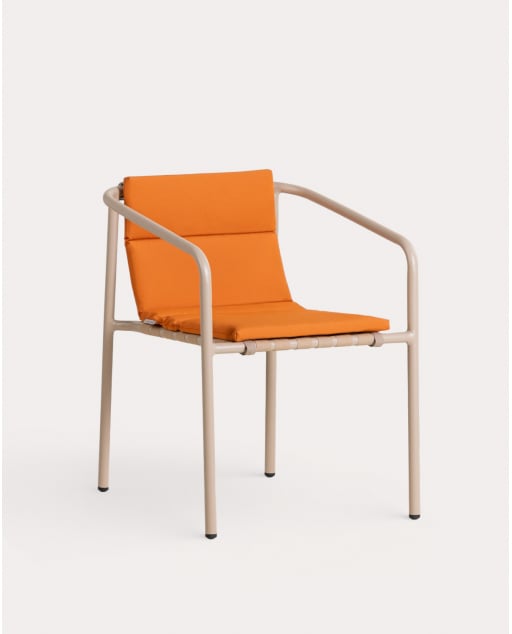 Silla de Comedor de Aluminio y Tela Vinke - Marrón Clay