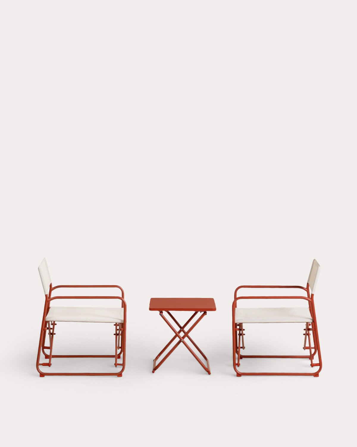 Set de Jardín Plegable con 2 Sillones y 1 Mesa Auxiliar de Metal y Tela Bowye, imagen de galer&iacute;a 2