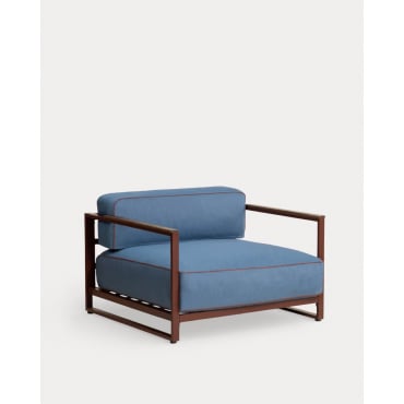 Pack 2 Sillones de Jardín de Metal y Tela Kristen Azul Silvery - The Masie