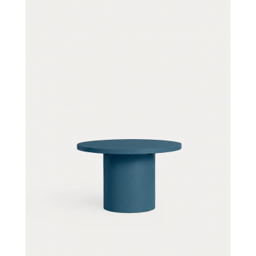 Mesa Extensible Redonda de Comedor de Metal (Ø120-240x120 cm) Beca Azul Oceanic - The Masie