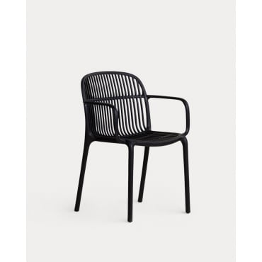 Silla de Exterior de Polipropileno con Reposabrazos Aisha Negro Obsidian - The Masie