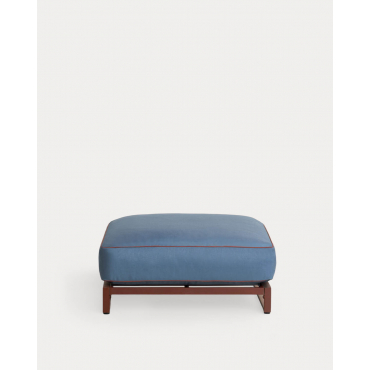 Módulo Puff de Jardín de Metal y Tela para Sofá Modular Kristen Azul Silvery - The Masie