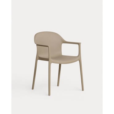 Pack 2 Sillas de Exterior de Polipropileno con Reposabrazos Juana Marrón Clay - The Masie