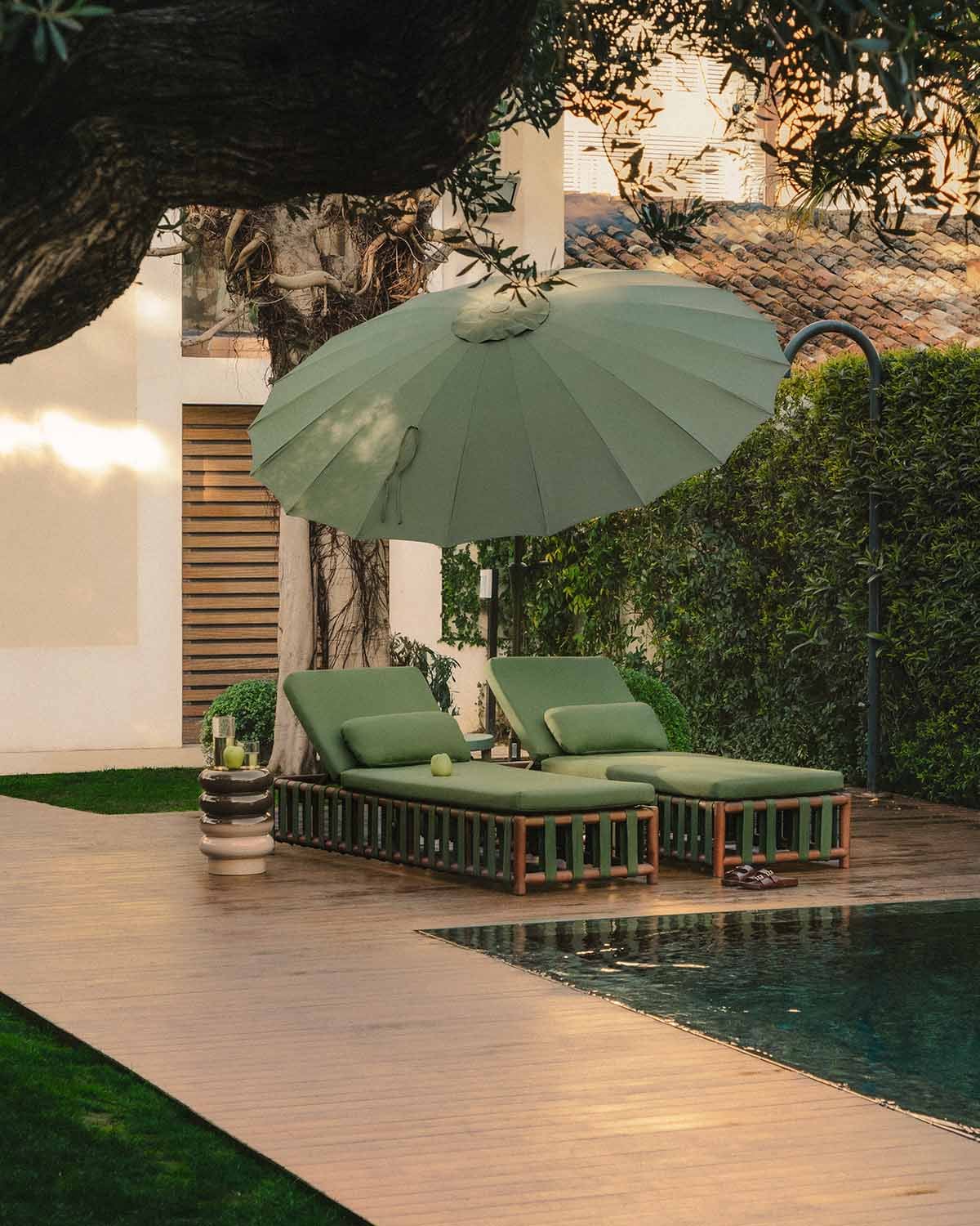 Tumbona Reclinable de Madera de Eucalipto y Tela Edvard, imagen de galer&iacute;a 2