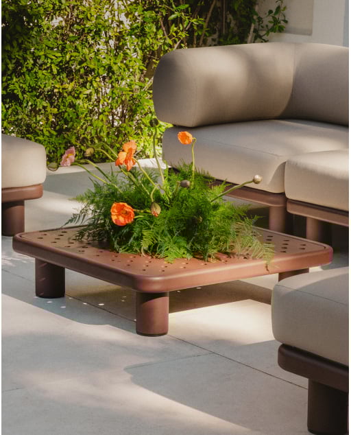 Mesa de Centro de Exterior Cuadrada de Aluminio (80x80 cm) Lantana