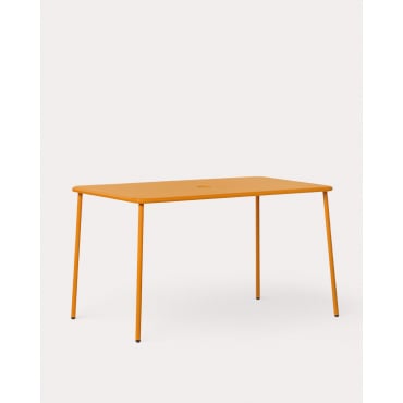 Mesa de Exterior Rectangular de Metal (130x78 cm) Mijail Naranja Terra - The Masie