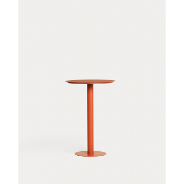 Mesa Alta Redonda de Metal (Ø70 cm) Banon Rojo Brick - The Masie