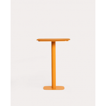 Mesa Alta de Exterior Cuadrada de Metal (70x70 cm) Zoilo Naranja Terra - The Masie